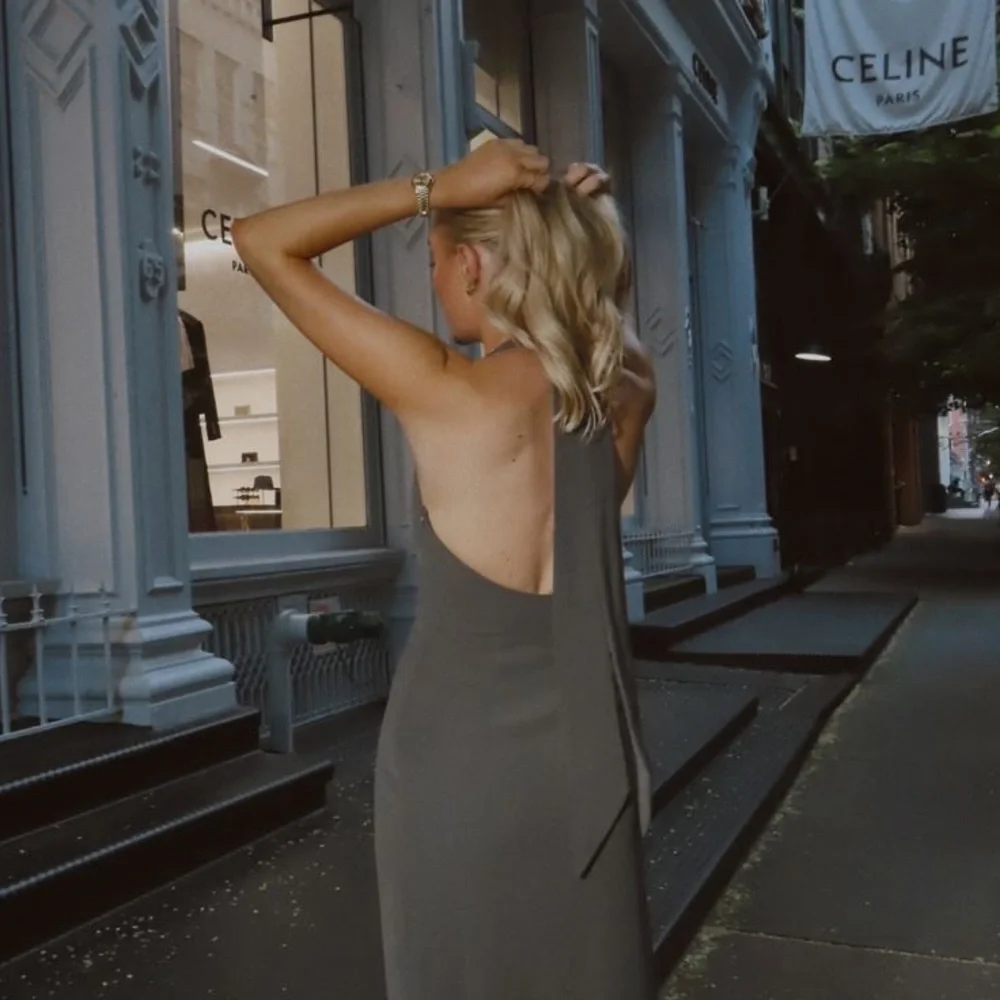 Odd Muse Gray Halter Midi Dress - Picture 2 of 9